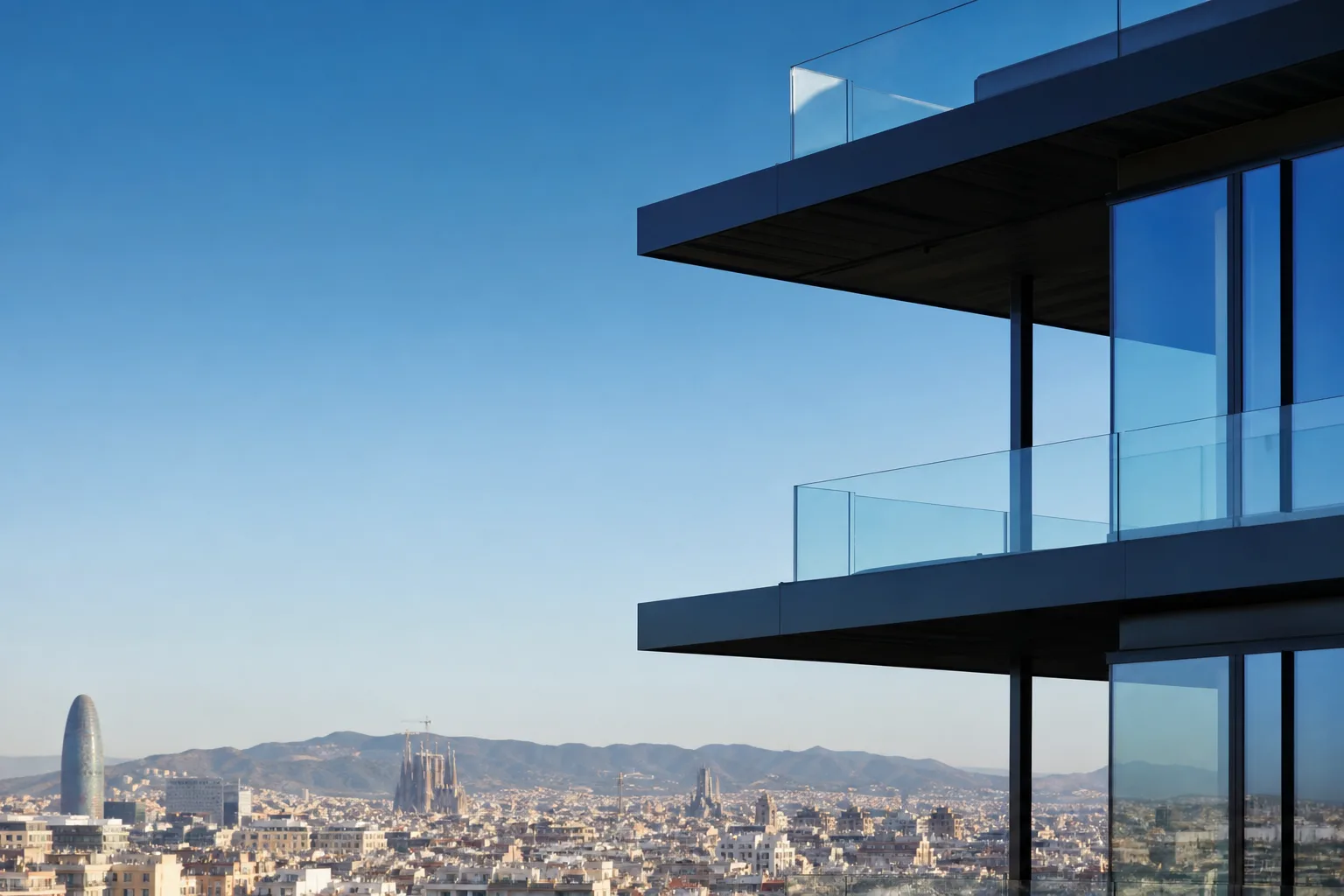 Solar panels on the roof of a residential building in Barcelona