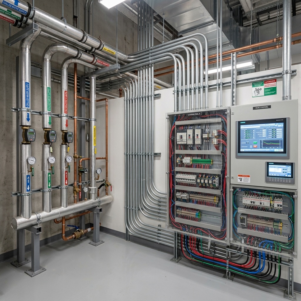 Sala de instalaciones tecnicas ordenadas